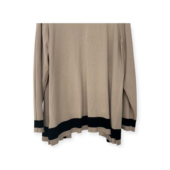 Sienna & Sage Womens Open Front Cardigan 2X Beige/Black Color Block Design ComfY - Picture 8 of 11